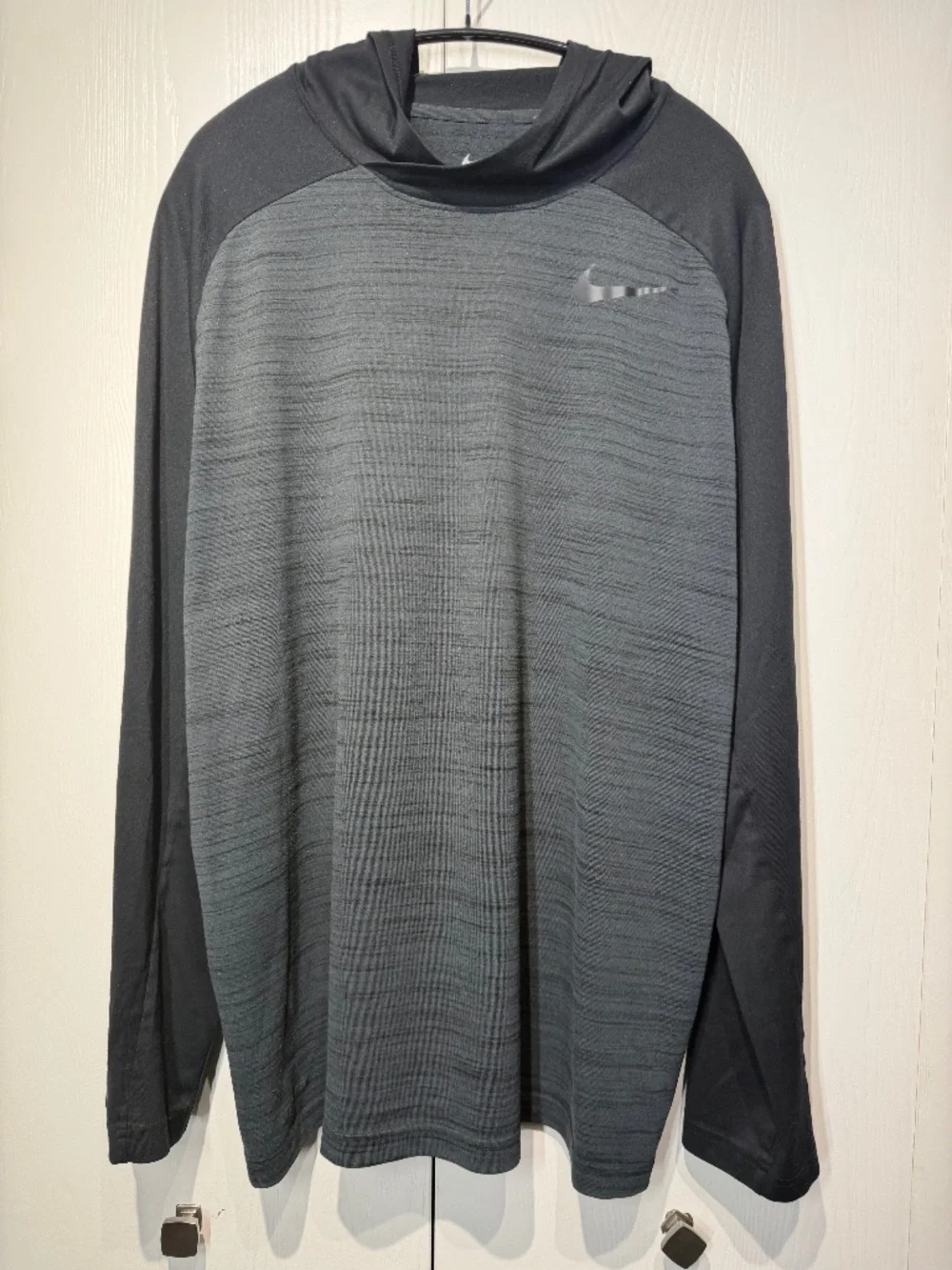 Nike Dri-FIT Touch Long Sleeve Hoodie Mens XL Charcoal Black Raglan